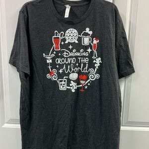 Disney Drinking Around The World - Bella Canvas Charcoal Gray Graphic Tee